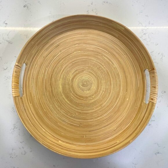Round Serving Tray with Handles - Picture 1 of 3